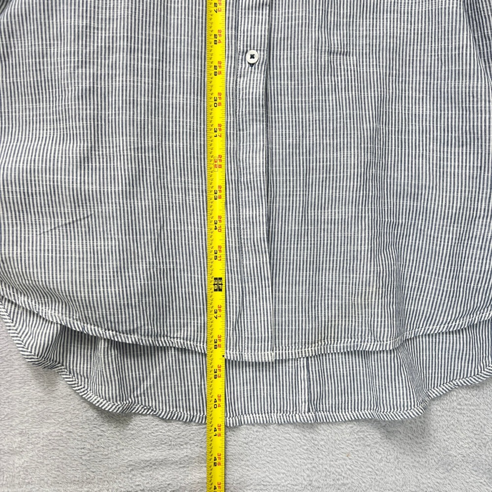 Zara Basic Striped Button Down Tunic Dress Xs Blu… - image 8